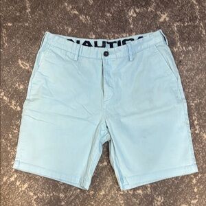 Nautica Men's Sky Blue Flat Front Shorts